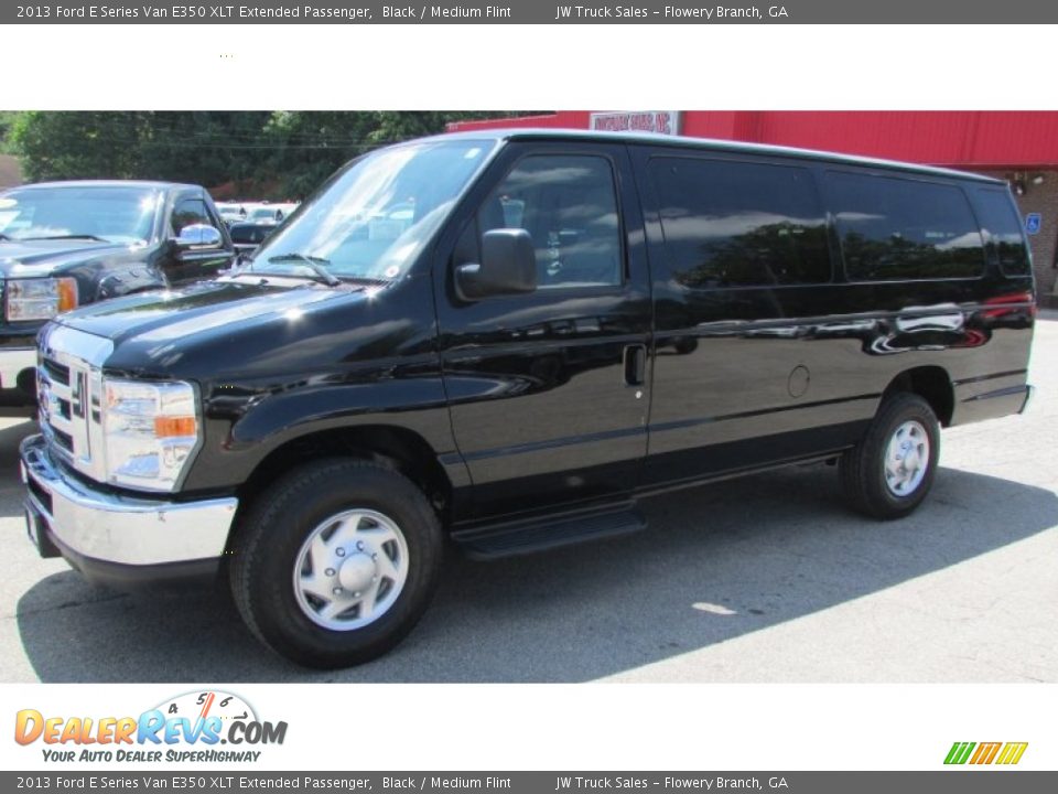 2013 Ford E Series Van E350 XLT Extended Passenger Black / Medium Flint Photo #2