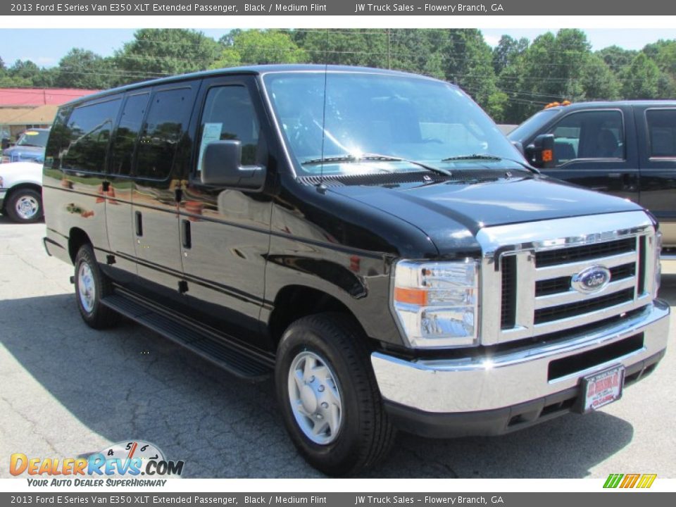 2013 Ford E Series Van E350 XLT Extended Passenger Black / Medium Flint Photo #4