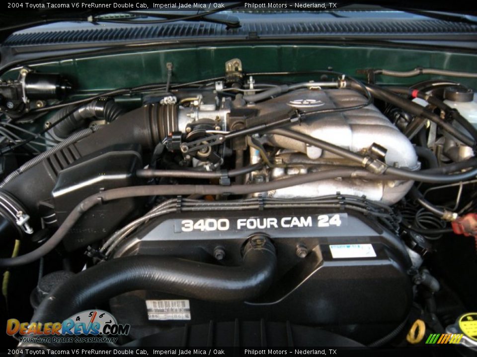 2004 Toyota Tacoma V6 PreRunner Double Cab Imperial Jade Mica / Oak Photo #22