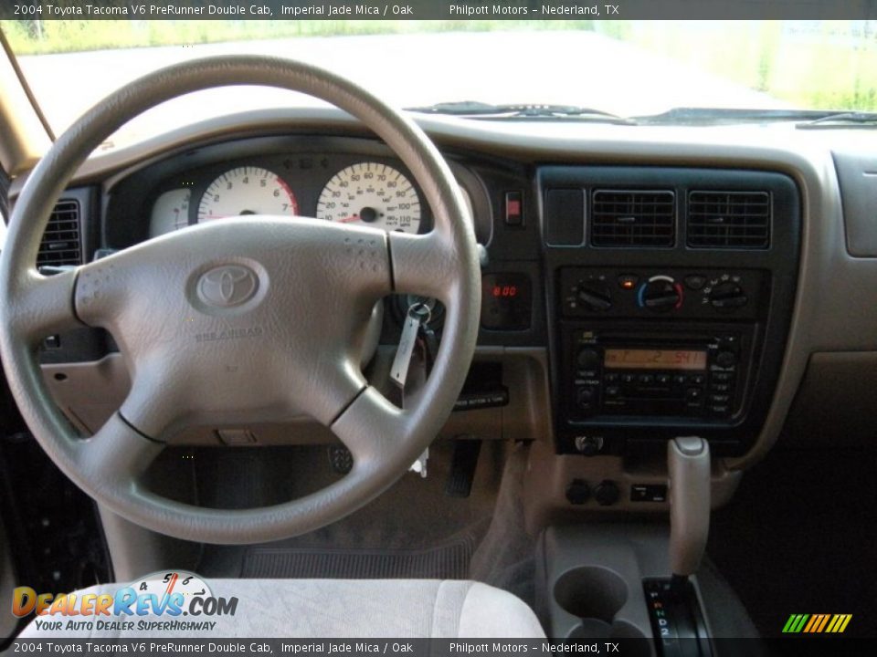 2004 Toyota Tacoma V6 PreRunner Double Cab Imperial Jade Mica / Oak Photo #36