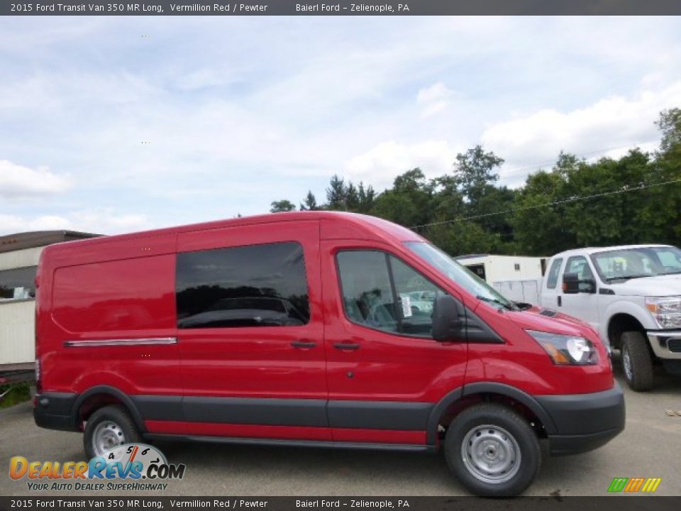 2015 Ford Transit Van 350 MR Long Vermillion Red / Pewter Photo #1