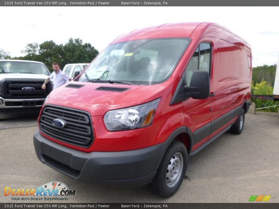 2015 Ford Transit Van 350 MR Long Vermillion Red / Pewter Photo #4