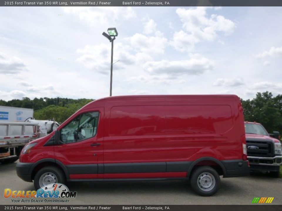 2015 Ford Transit Van 350 MR Long Vermillion Red / Pewter Photo #5
