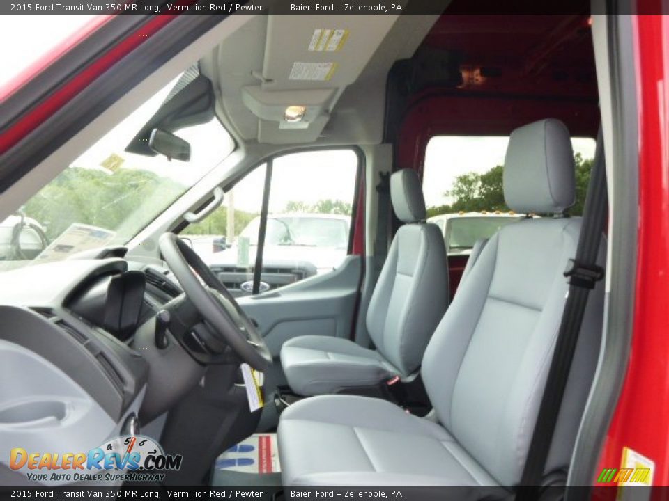 2015 Ford Transit Van 350 MR Long Vermillion Red / Pewter Photo #12