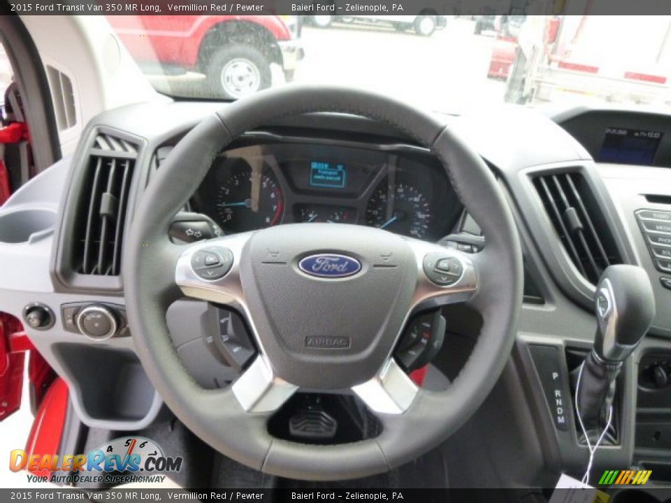 2015 Ford Transit Van 350 MR Long Vermillion Red / Pewter Photo #18