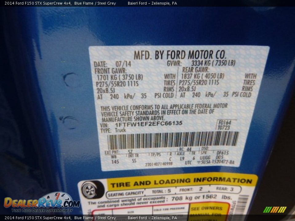 2014 Ford F150 STX SuperCrew 4x4 Blue Flame / Steel Grey Photo #19