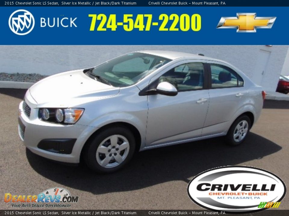 2015 Chevrolet Sonic LS Sedan Silver Ice Metallic / Jet Black/Dark Titanium Photo #1