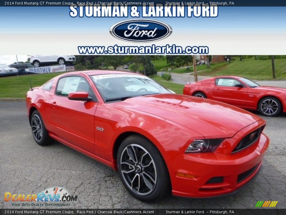 2014 Ford Mustang GT Premium Coupe Race Red / Charcoal Black/Cashmere Accent Photo #1