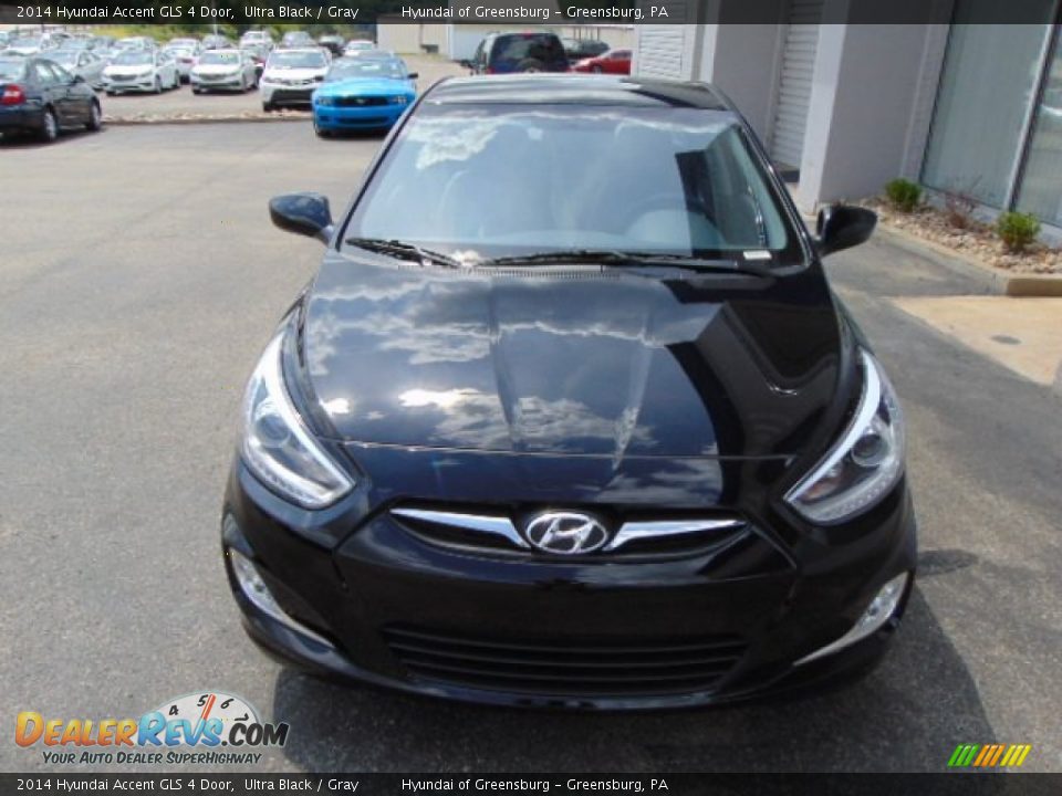 2014 Hyundai Accent GLS 4 Door Ultra Black / Gray Photo #4