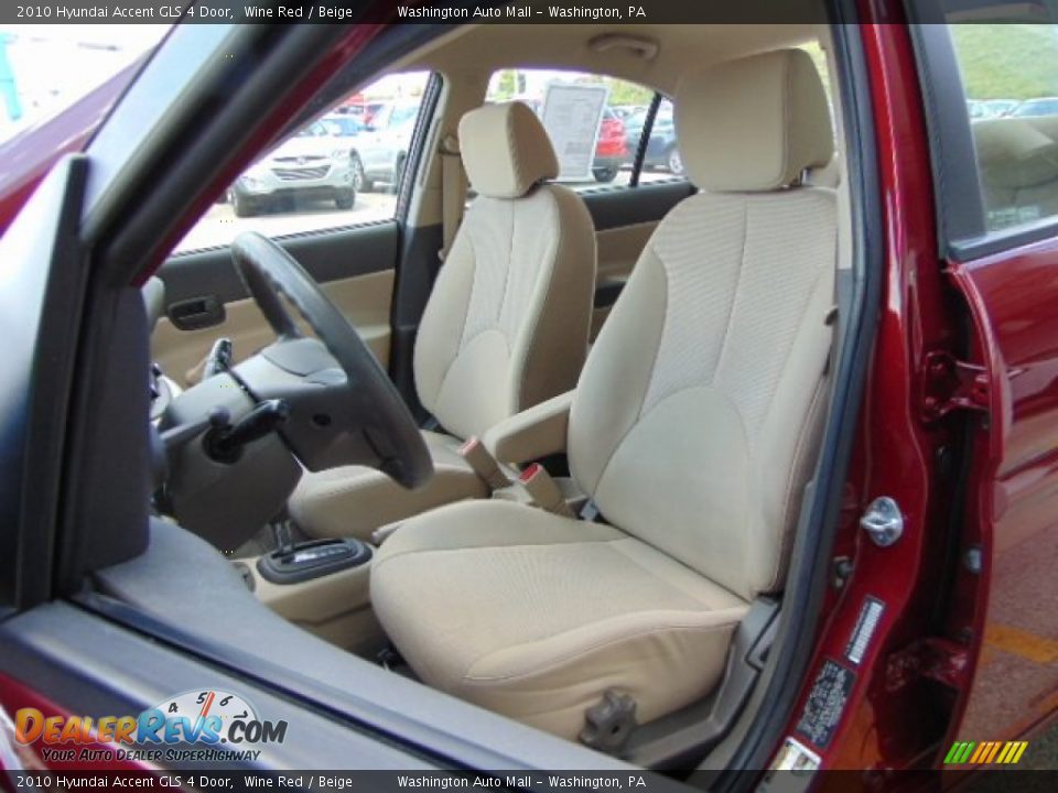 2010 Hyundai Accent GLS 4 Door Wine Red / Beige Photo #10