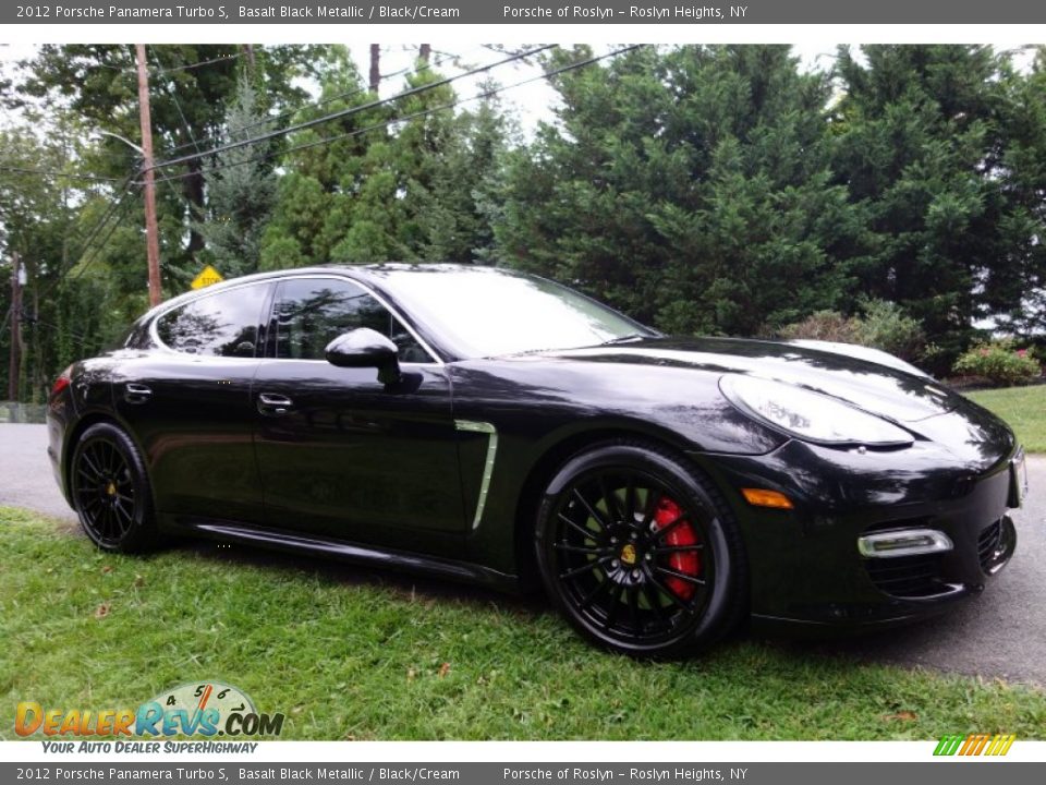 2012 Porsche Panamera Turbo S Basalt Black Metallic / Black/Cream Photo #8