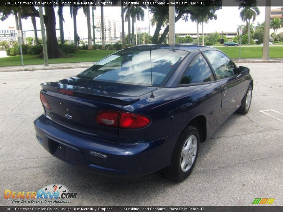 2001 Chevrolet Cavalier Coupe Indigo Blue Metallic / Graphite Photo #4