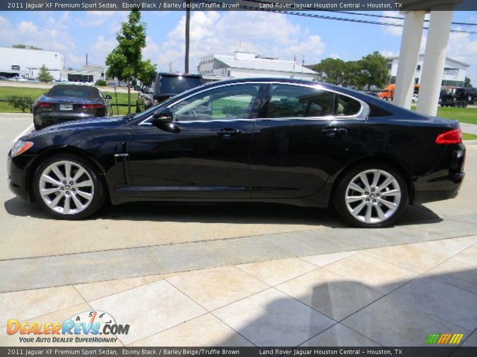 2011 Jaguar XF Premium Sport Sedan Ebony Black / Barley Beige/Truffle Brown Photo #7