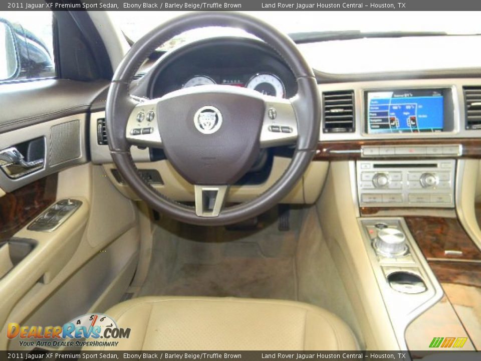 2011 Jaguar XF Premium Sport Sedan Ebony Black / Barley Beige/Truffle Brown Photo #19