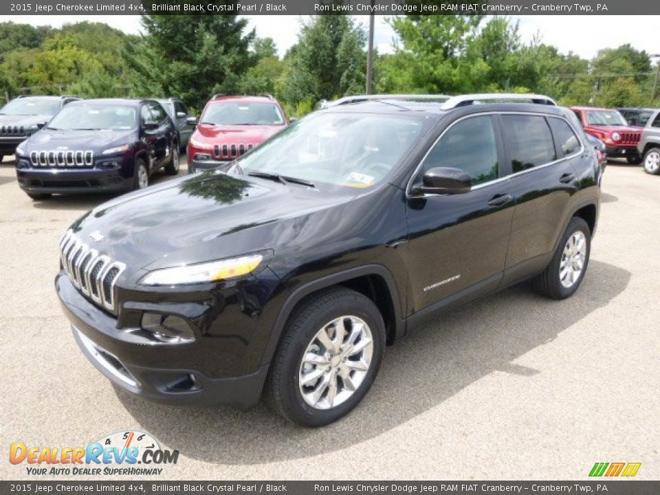 2015 Jeep Cherokee Limited 4x4 Brilliant Black Crystal Pearl / Black Photo #2