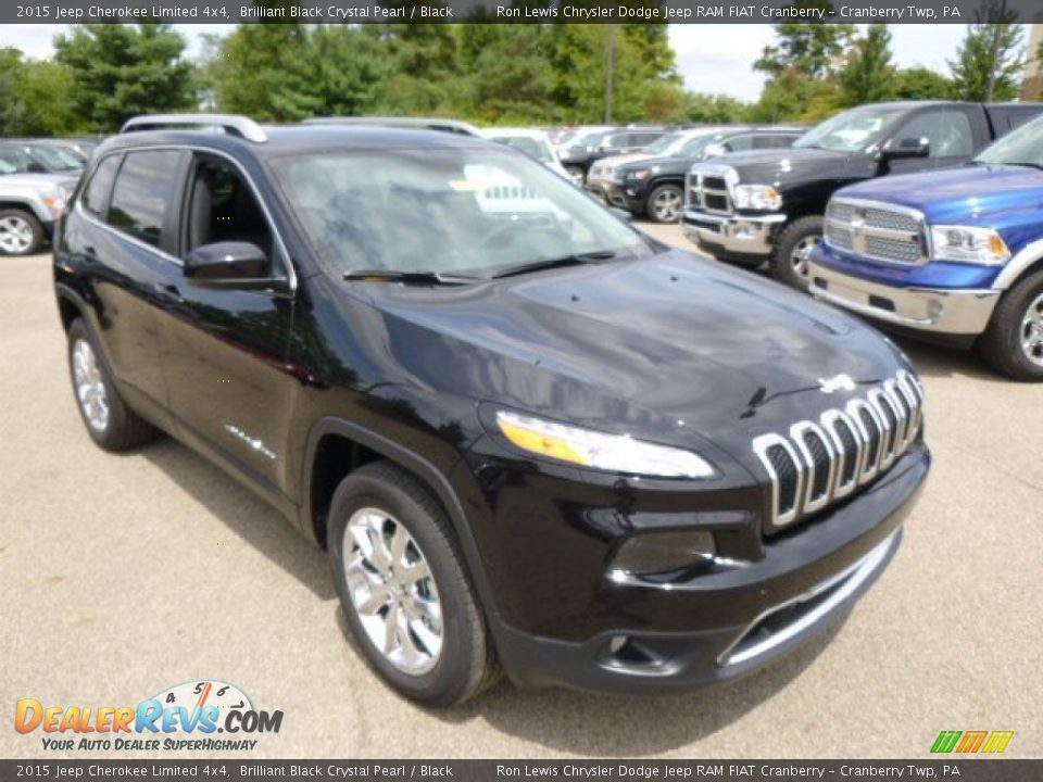 2015 Jeep Cherokee Limited 4x4 Brilliant Black Crystal Pearl / Black Photo #4