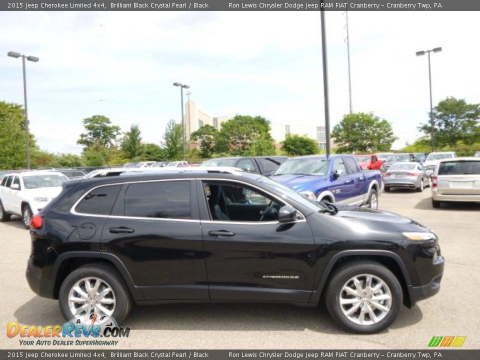 2015 Jeep Cherokee Limited 4x4 Brilliant Black Crystal Pearl / Black Photo #5