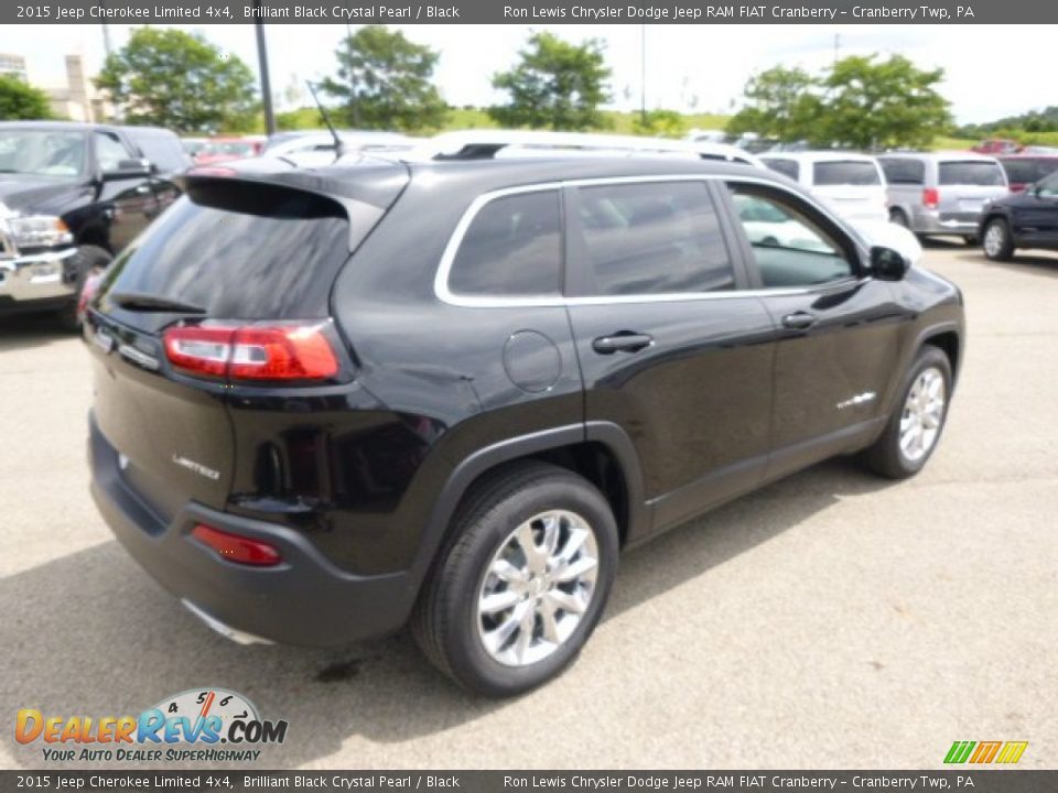 2015 Jeep Cherokee Limited 4x4 Brilliant Black Crystal Pearl / Black Photo #6