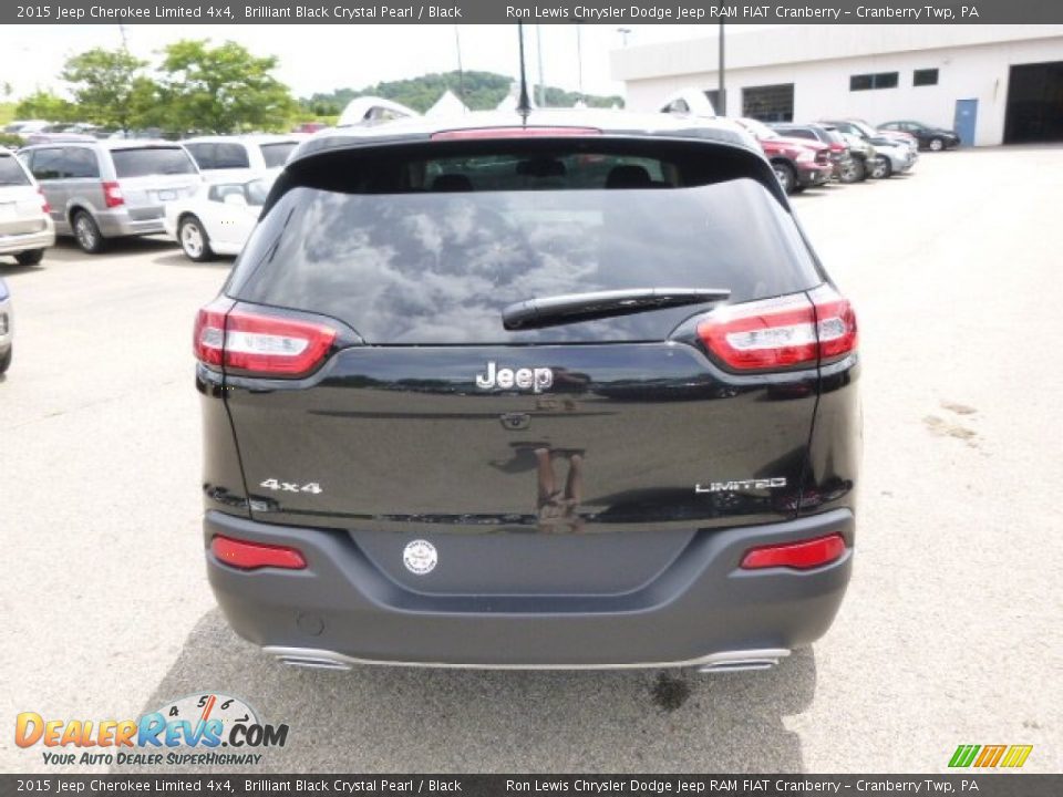 2015 Jeep Cherokee Limited 4x4 Brilliant Black Crystal Pearl / Black Photo #7