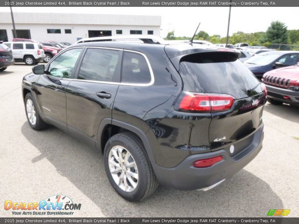 2015 Jeep Cherokee Limited 4x4 Brilliant Black Crystal Pearl / Black Photo #8