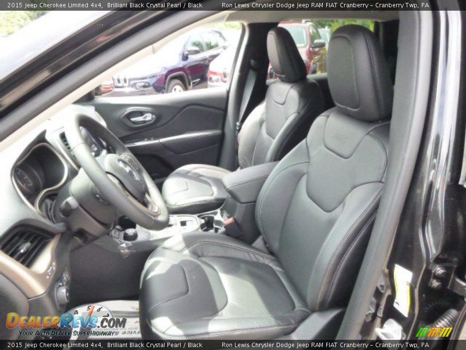 2015 Jeep Cherokee Limited 4x4 Brilliant Black Crystal Pearl / Black Photo #10