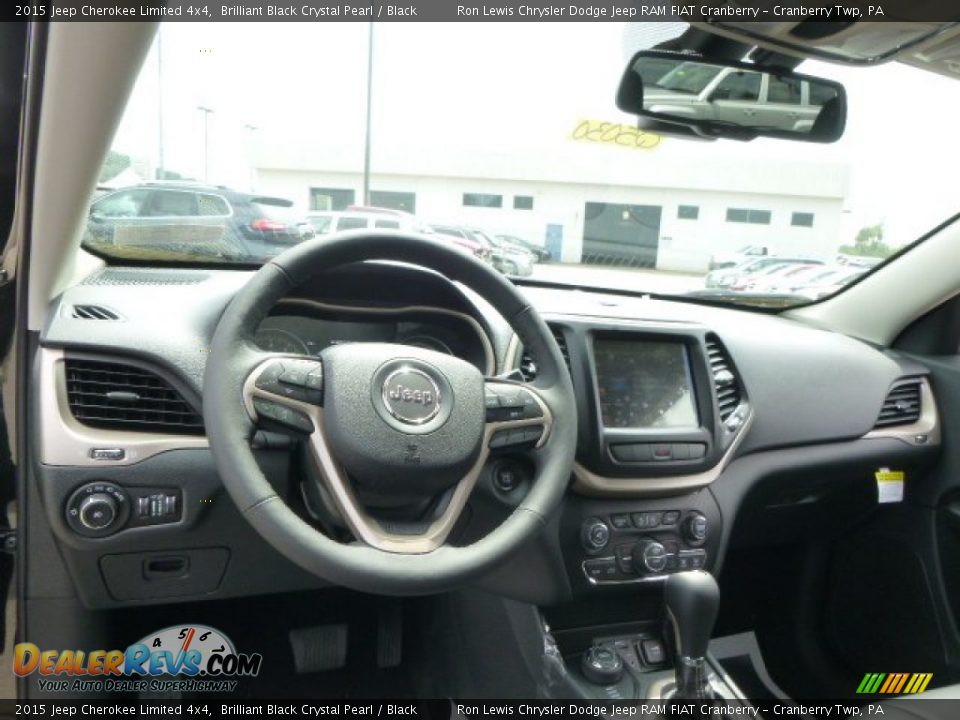 2015 Jeep Cherokee Limited 4x4 Brilliant Black Crystal Pearl / Black Photo #12
