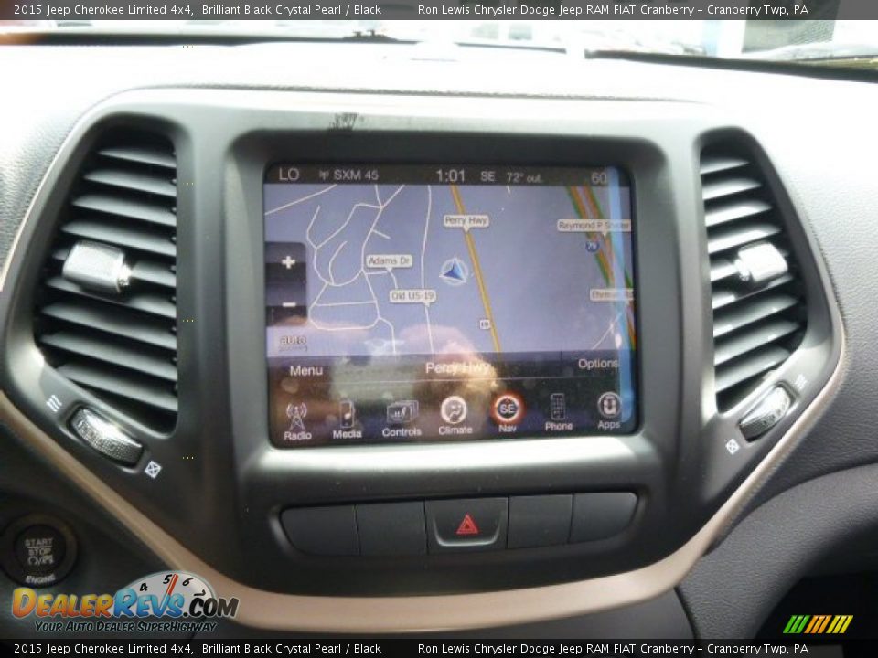 2015 Jeep Cherokee Limited 4x4 Brilliant Black Crystal Pearl / Black Photo #14