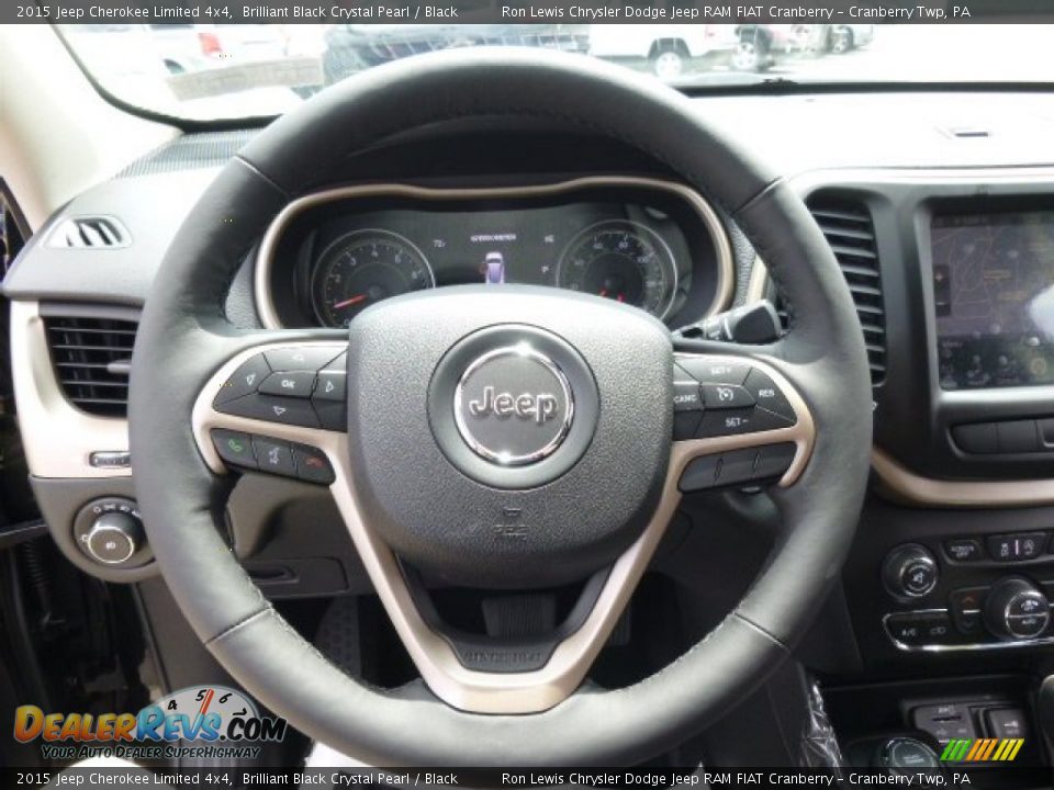 2015 Jeep Cherokee Limited 4x4 Brilliant Black Crystal Pearl / Black Photo #18