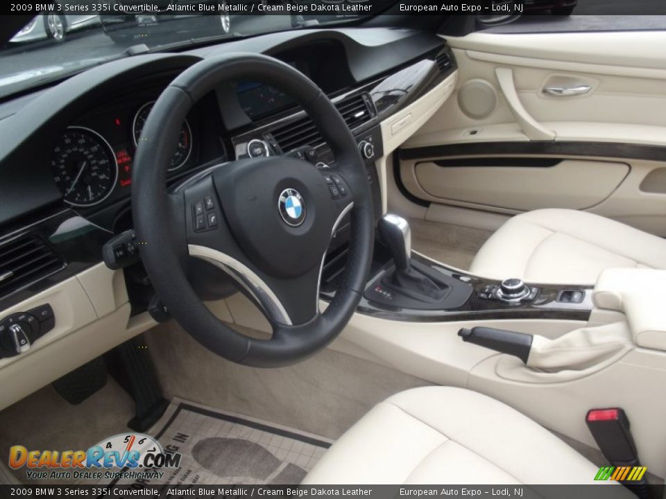 2009 BMW 3 Series 335i Convertible Atlantic Blue Metallic / Cream Beige Dakota Leather Photo #9