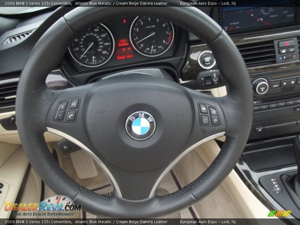 2009 BMW 3 Series 335i Convertible Atlantic Blue Metallic / Cream Beige Dakota Leather Photo #15