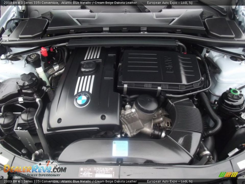 2009 BMW 3 Series 335i Convertible Atlantic Blue Metallic / Cream Beige Dakota Leather Photo #31
