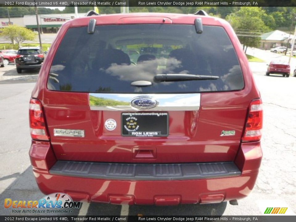 2012 Ford Escape Limited V6 4WD Toreador Red Metallic / Camel Photo #4