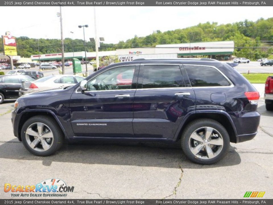 2015 Jeep Grand Cherokee Overland 4x4 True Blue Pearl / Brown/Light Frost Beige Photo #2