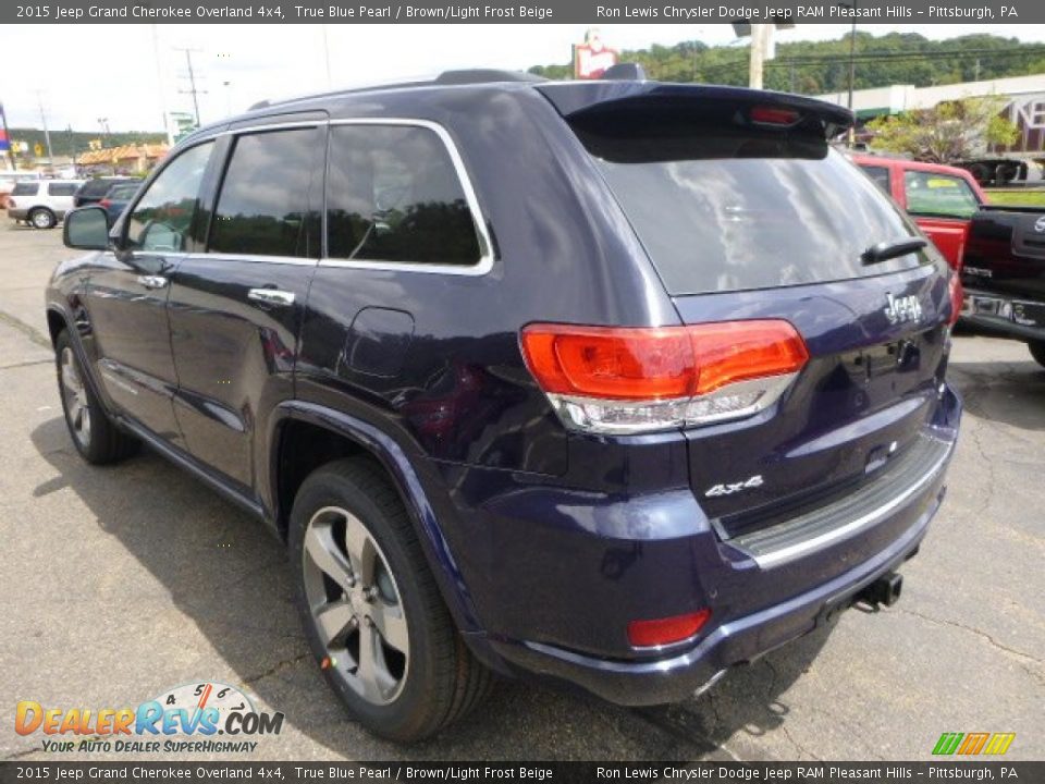 2015 Jeep Grand Cherokee Overland 4x4 True Blue Pearl / Brown/Light Frost Beige Photo #3