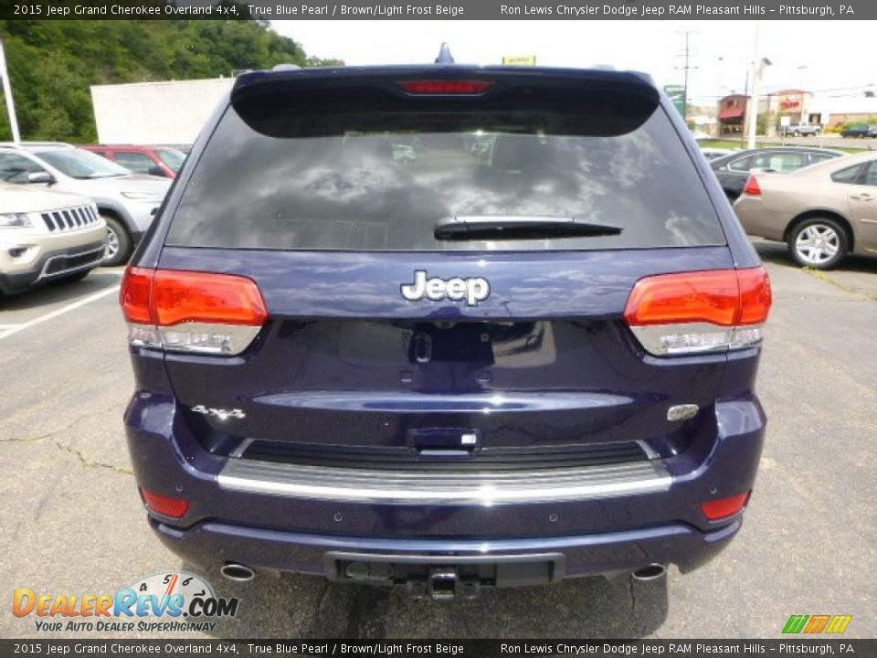 2015 Jeep Grand Cherokee Overland 4x4 True Blue Pearl / Brown/Light Frost Beige Photo #4