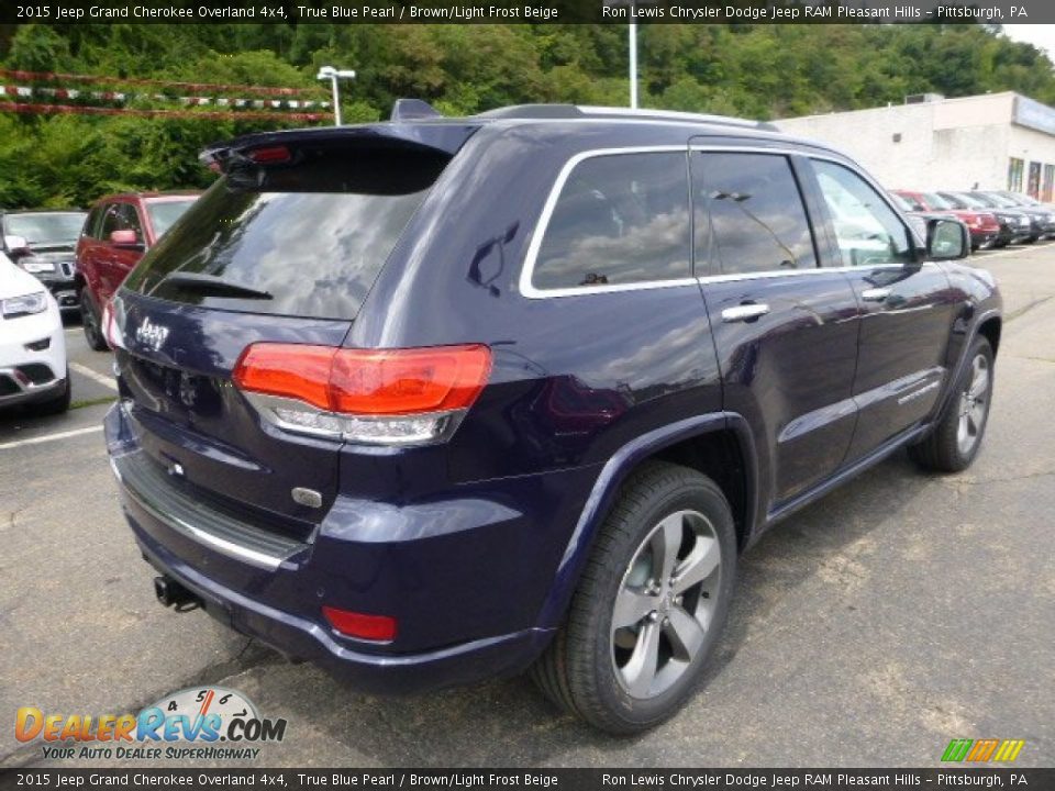 2015 Jeep Grand Cherokee Overland 4x4 True Blue Pearl / Brown/Light Frost Beige Photo #5