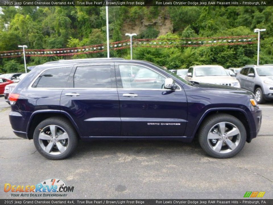 2015 Jeep Grand Cherokee Overland 4x4 True Blue Pearl / Brown/Light Frost Beige Photo #6