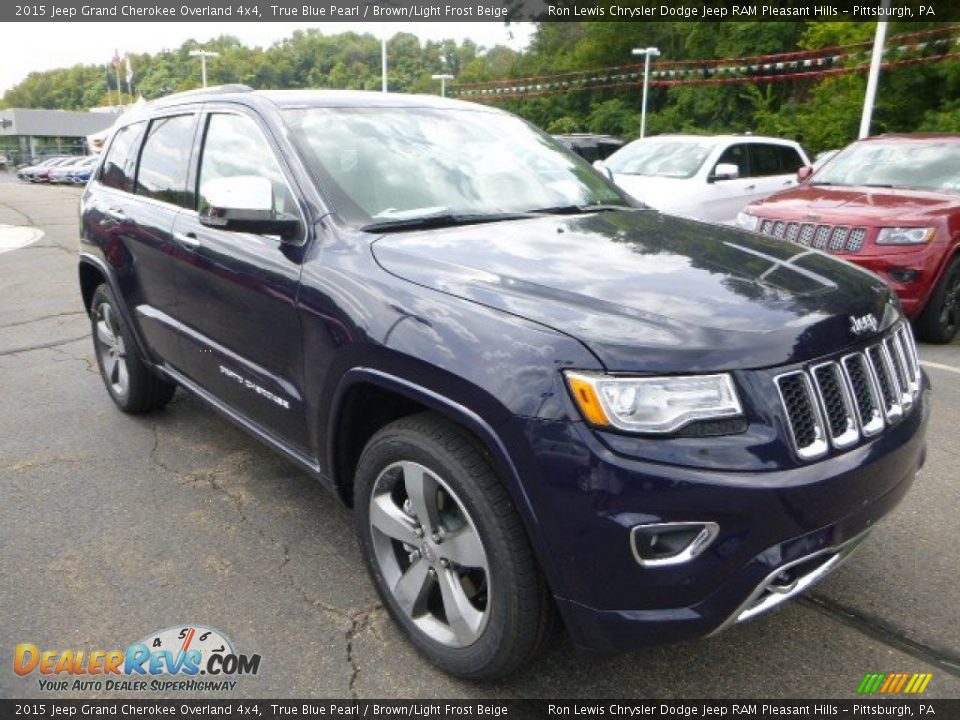 2015 Jeep Grand Cherokee Overland 4x4 True Blue Pearl / Brown/Light Frost Beige Photo #7