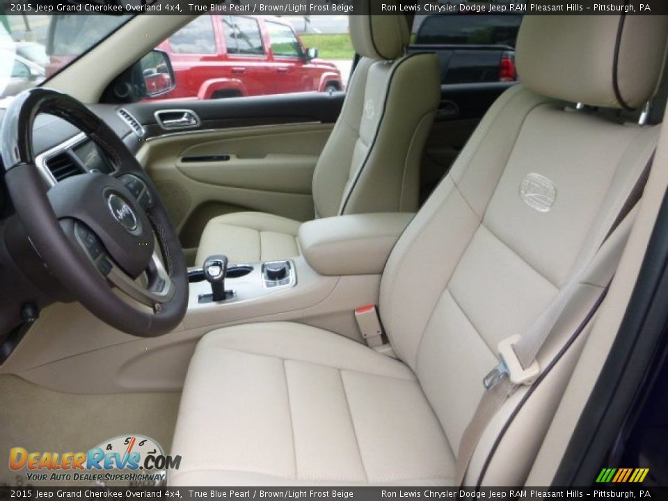 2015 Jeep Grand Cherokee Overland 4x4 True Blue Pearl / Brown/Light Frost Beige Photo #12