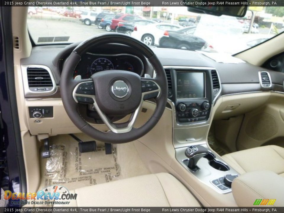 2015 Jeep Grand Cherokee Overland 4x4 True Blue Pearl / Brown/Light Frost Beige Photo #14