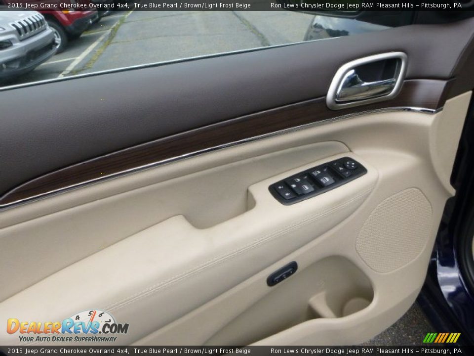 2015 Jeep Grand Cherokee Overland 4x4 True Blue Pearl / Brown/Light Frost Beige Photo #15