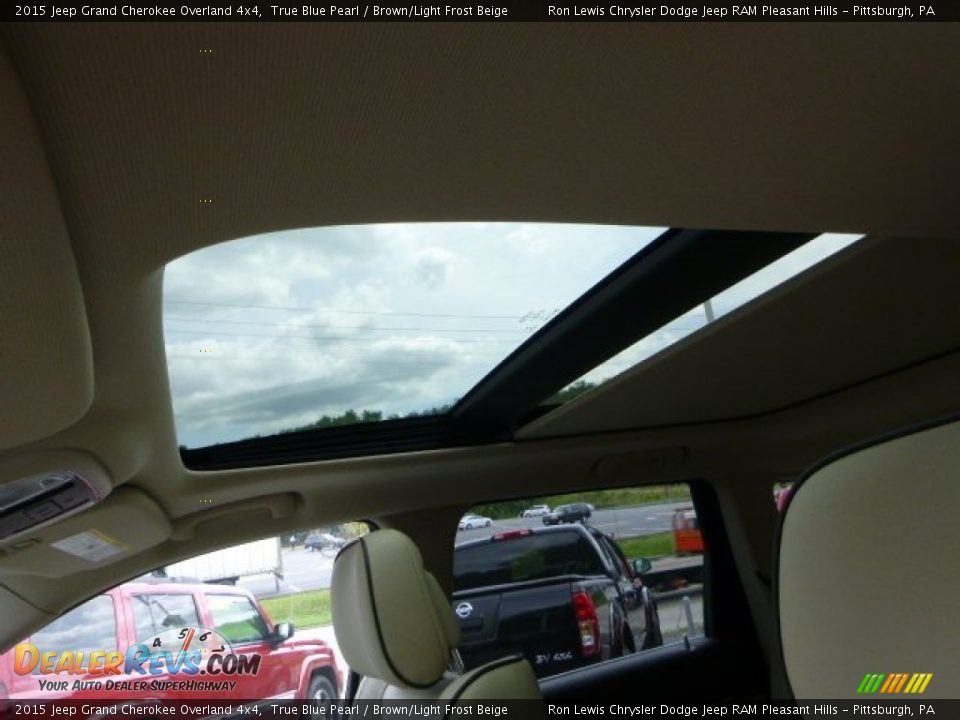 2015 Jeep Grand Cherokee Overland 4x4 True Blue Pearl / Brown/Light Frost Beige Photo #16