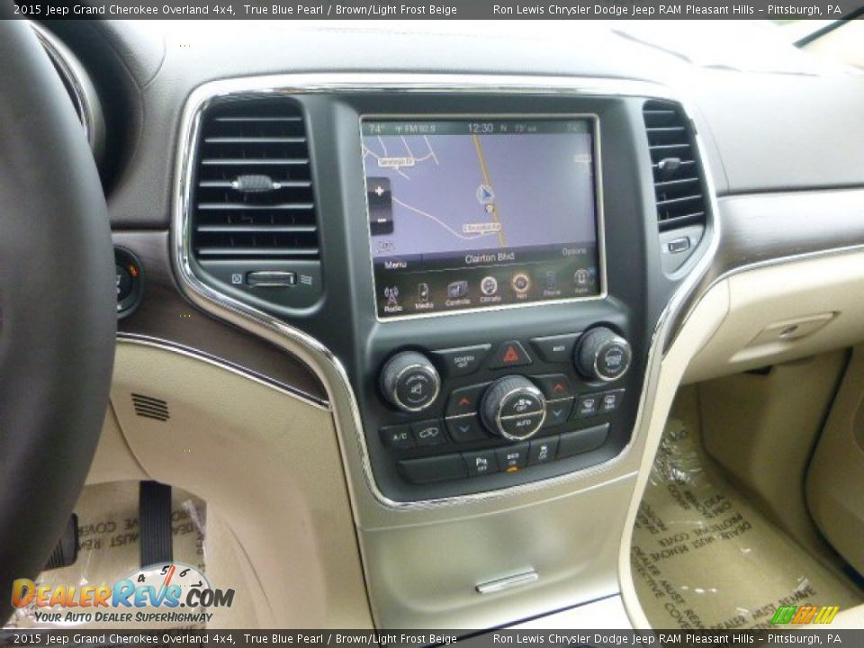 2015 Jeep Grand Cherokee Overland 4x4 True Blue Pearl / Brown/Light Frost Beige Photo #18