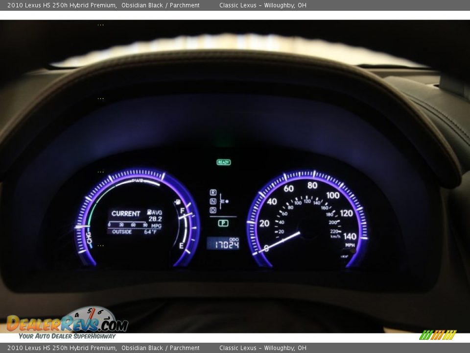 2010 Lexus HS 250h Hybrid Premium Obsidian Black / Parchment Photo #9