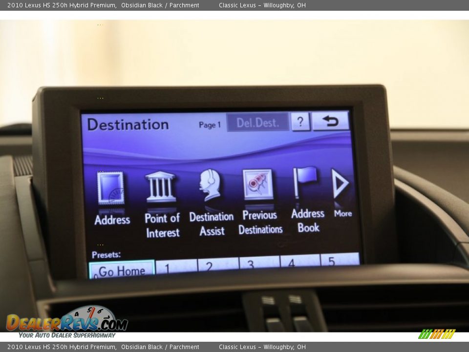 2010 Lexus HS 250h Hybrid Premium Obsidian Black / Parchment Photo #12