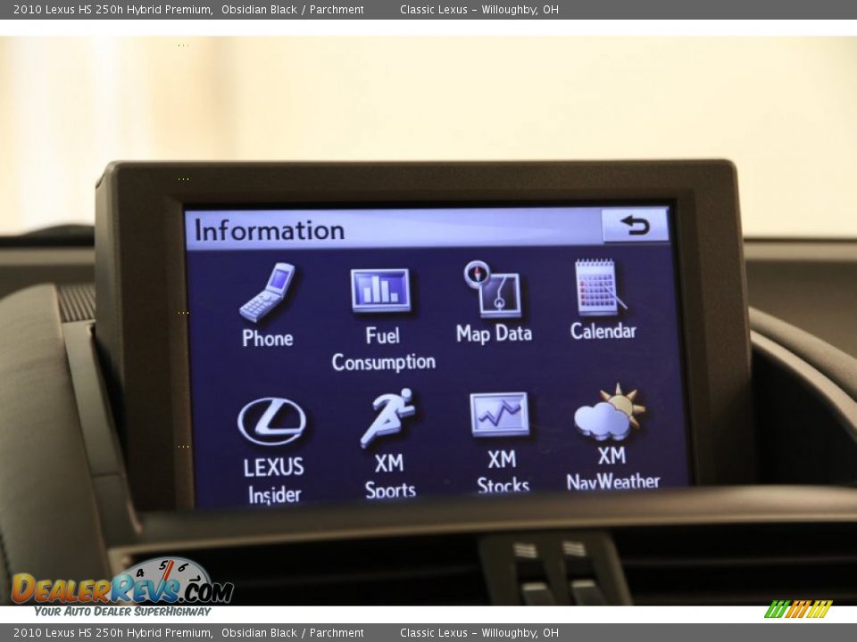 2010 Lexus HS 250h Hybrid Premium Obsidian Black / Parchment Photo #13