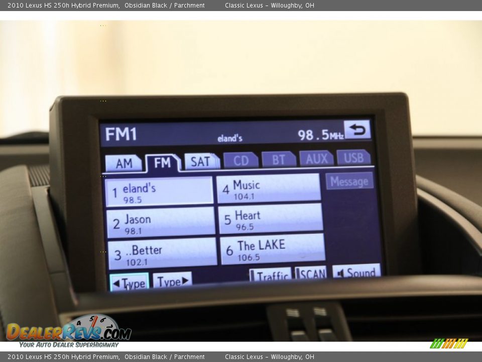 2010 Lexus HS 250h Hybrid Premium Obsidian Black / Parchment Photo #16