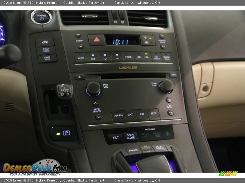 2010 Lexus HS 250h Hybrid Premium Obsidian Black / Parchment Photo #17