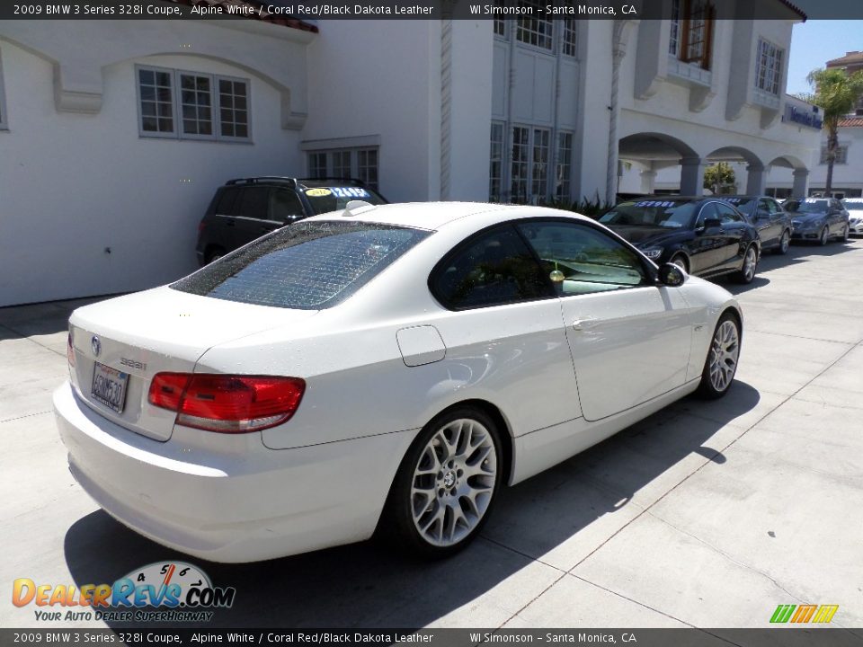 2009 BMW 3 Series 328i Coupe Alpine White / Coral Red/Black Dakota Leather Photo #2
