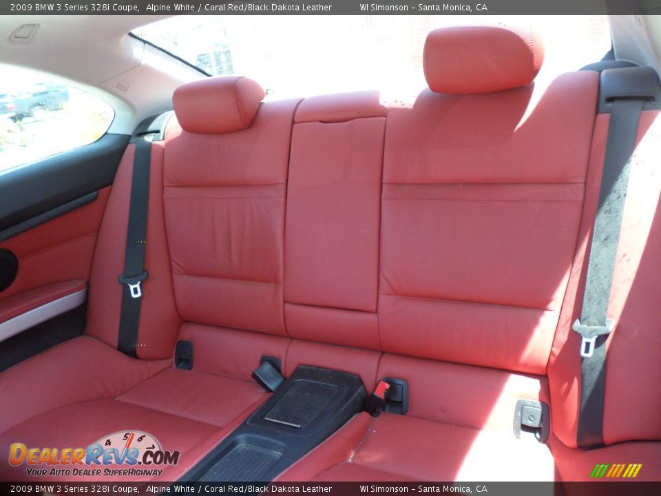 2009 BMW 3 Series 328i Coupe Alpine White / Coral Red/Black Dakota Leather Photo #18